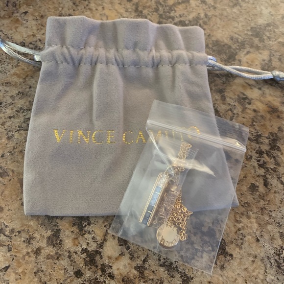 Necklace Vince Camuto gold blue ombre zirconia - Picture 2 of 3